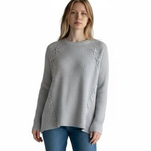 A.N.A. Pullover Sweater Crew Neck Long Sleeve Gray M